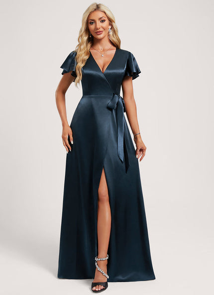 Robe Longue Satin Demoiselle D'Honneur
