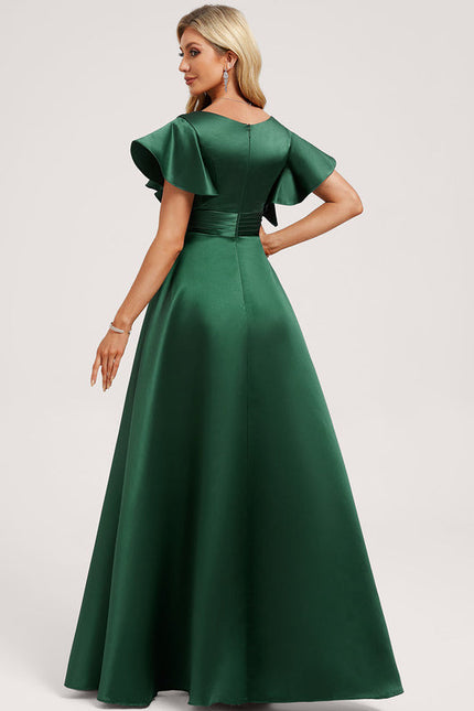 Robe Demoiselle D'Honneur Satin Vert Tendre - gallery 4
