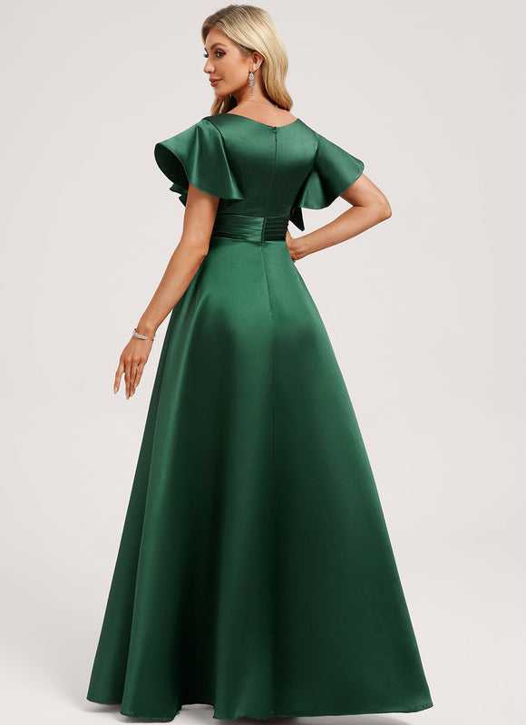 Robe Demoiselle D'Honneur Satin Vert Tendre - gallery 4
