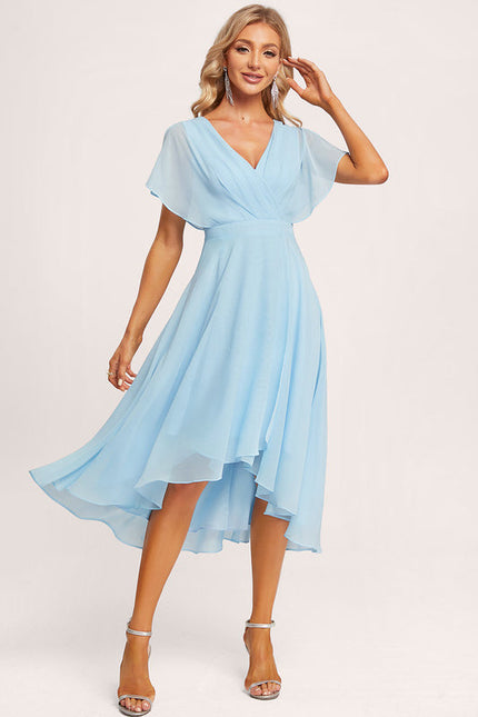 Robe Demoiselle D'Honneur Asymétrique Fluide - gallery 3