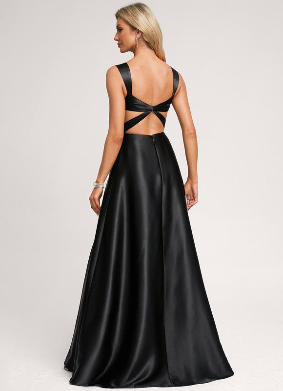 Robe Longue Demoiselle D'Honneur Rose Poudré - gallery 1