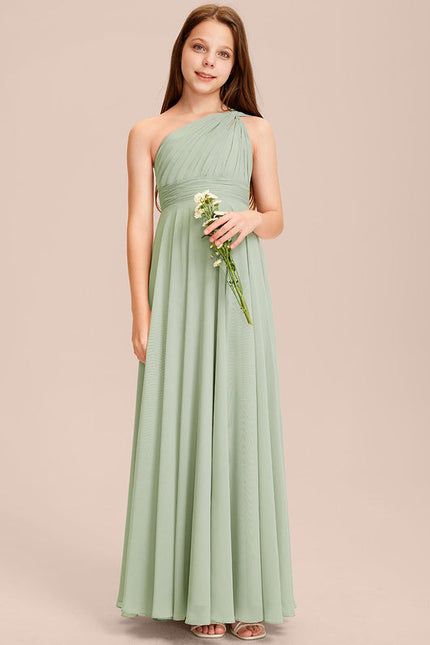 Robe Demoiselle D'Honneur Vert Poudré Élégant - gallery 5