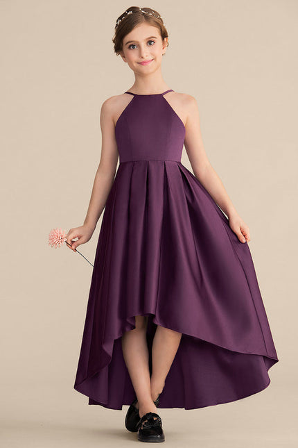 Robe Demoiselle D'Honneur Satin Fluide Asymétrique