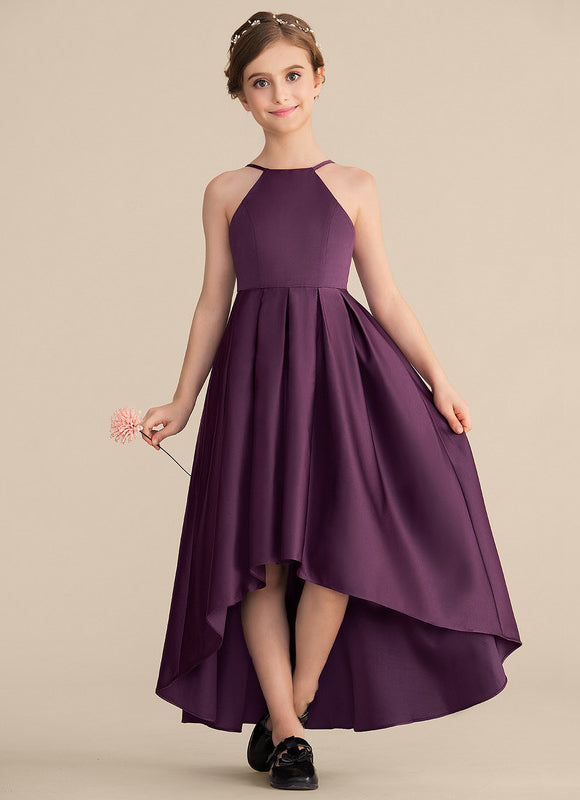 Robe Demoiselle D'Honneur Satin Fluide Asymétrique
