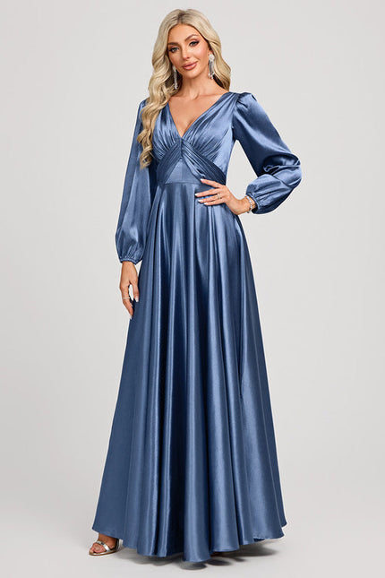Robe Longue Satin Demoiselle D'Honneur - gallery 1