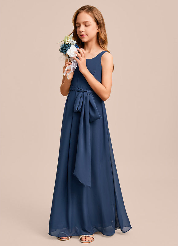 Robe Demoiselle D'Honneur Mousseline Ciel - gallery 5