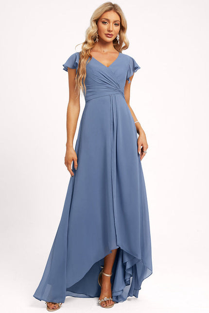 Robe Demoiselle D'Honneur Asymétrique Fluide