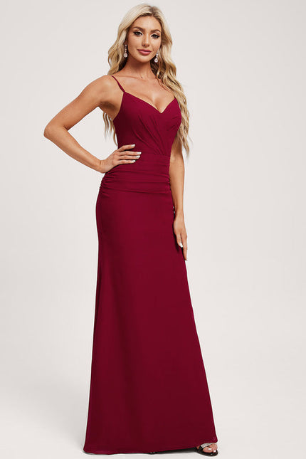 Robe Demoiselle D'Honneur Sirène Bordeaux - gallery 2