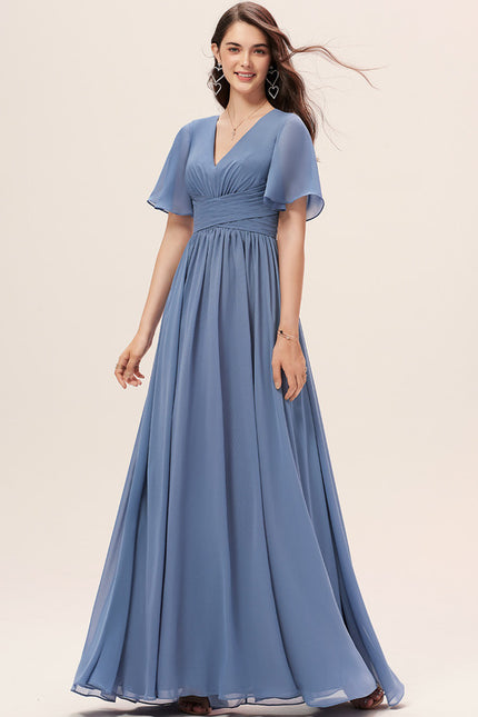 Robe Demoiselle D'Honneur À Volants Rose Pâle