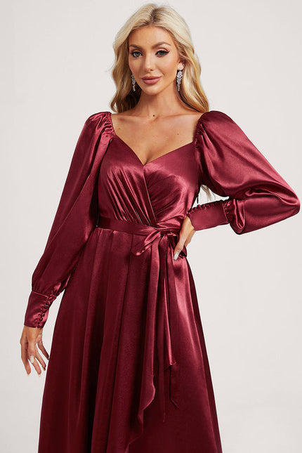 Robe Demoiselle D'Honneur En Satin - gallery 3