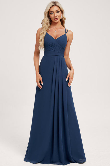 Robe Demoiselle D'Honneur Mousseline Beige - gallery 1