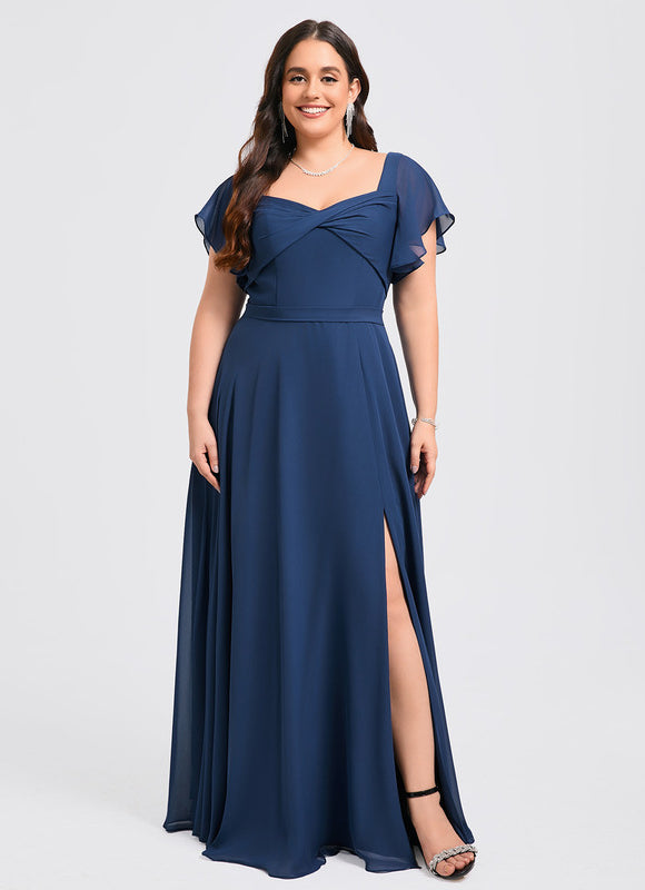 Robe Demoiselle D'Honneur À Volants Rose Pâle - gallery 5